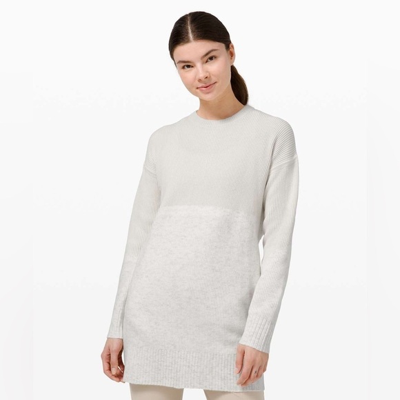 lululemon athletica Sweaters - Lululemon Restful Intention Sweater in Light/Heathered Light Ivory size m